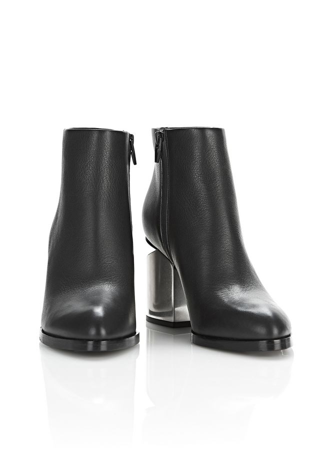 black and silver booties