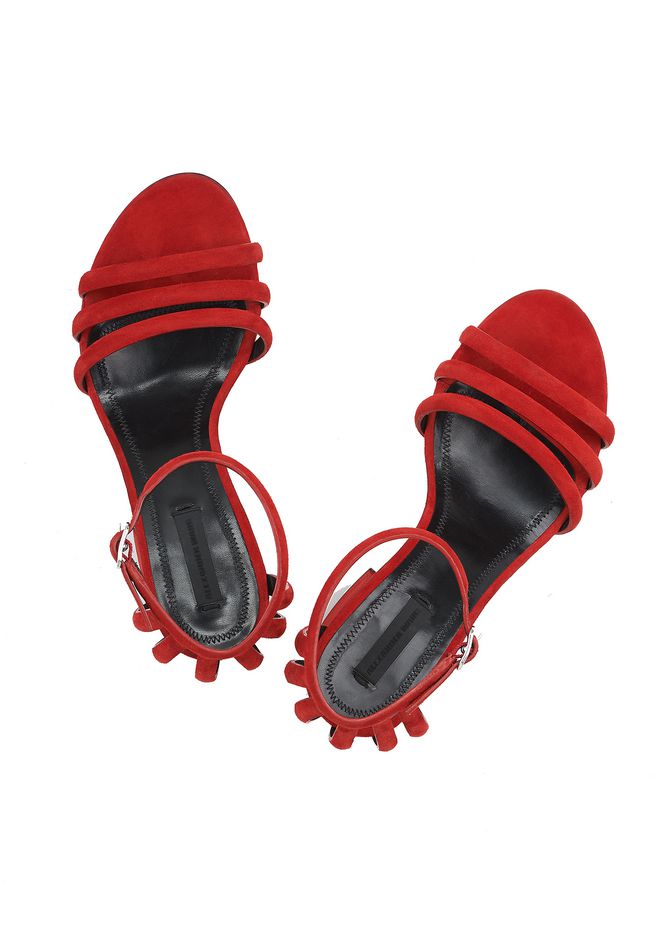 Alexander Wang âCAGE ABBY SUEDE SANDAL WITH RHODIUM â âHeelsâ | Official Site