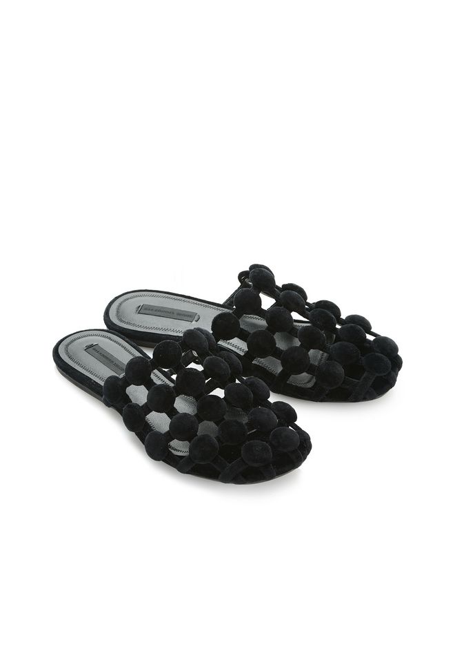 Alexander Wang âAMELIA VELVET SLIDE â âFLATSâ | Official Site