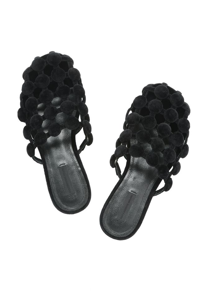 Alexander Wang âAMELIA VELVET SLIDE â âFLATSâ | Official Site