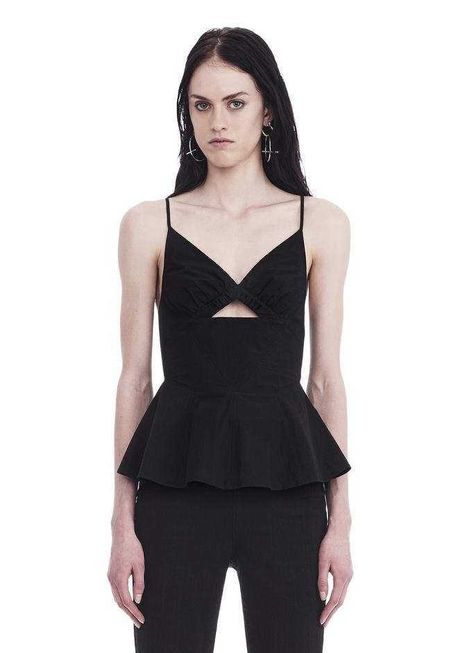 Alexander Wang ‎COTTON POPLIN CAMISOLE WITH FRONT KEYHOLE ‎ ‎TOP ...