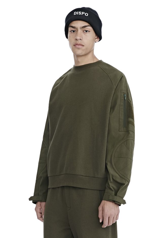 Alexander Wang ‎VINTAGE FLEECE NYLON COMBO SWEATSHIRT ‎ ‎TOP ...