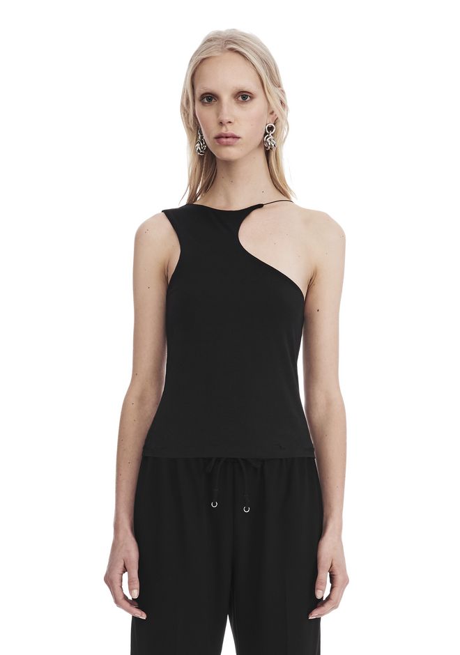 Alexander Wang ‎STRETCH JERSEY ASYMMETRICAL CUTOUT TANK ‎ ‎TOP ...