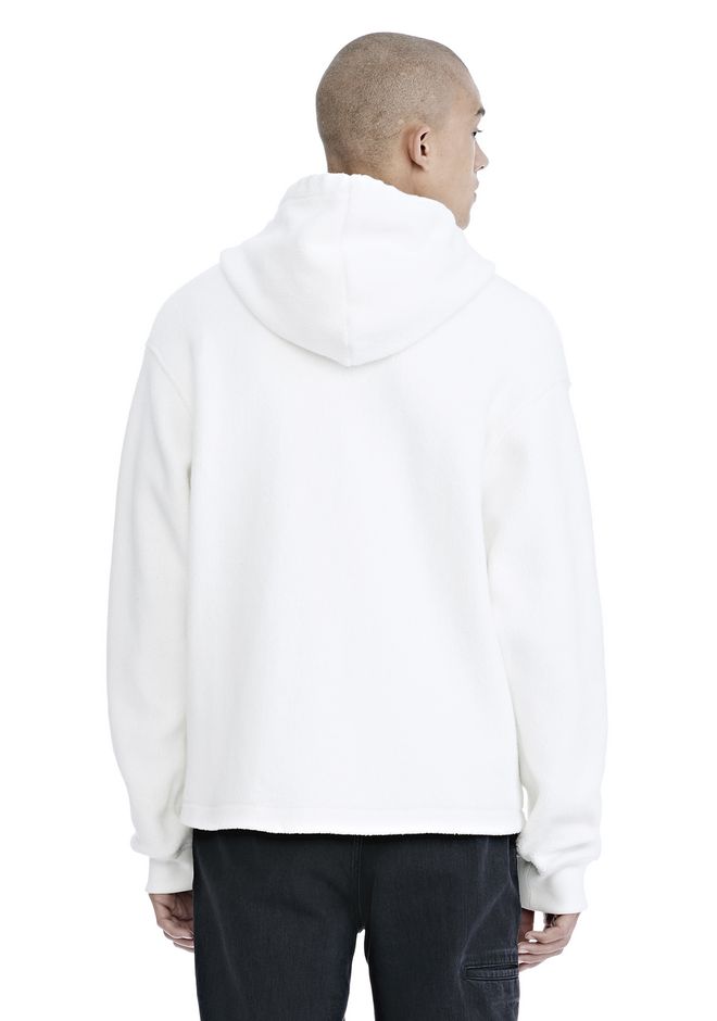 Alexander Wang ‎CLASSIC BLACK FLEECE HOODIE WITH BOLO TIE ‎ ‎HOODIE