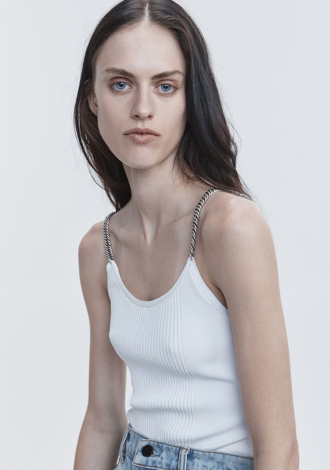 Alexander Wang ‎TANK WITH CHAIN STRAPS ‎ ‎TOP‎ Official Site