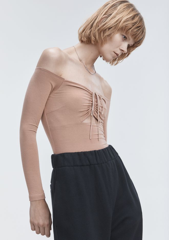 Alexander Wang âLONG SLEEVE RUCHED BODYSUIT â âTOPâ | Official Site