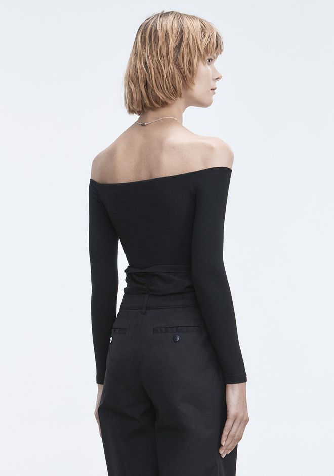 Alexander Wang ‎long Sleeve Ruched Bodysuit ‎ ‎top‎ Official Site