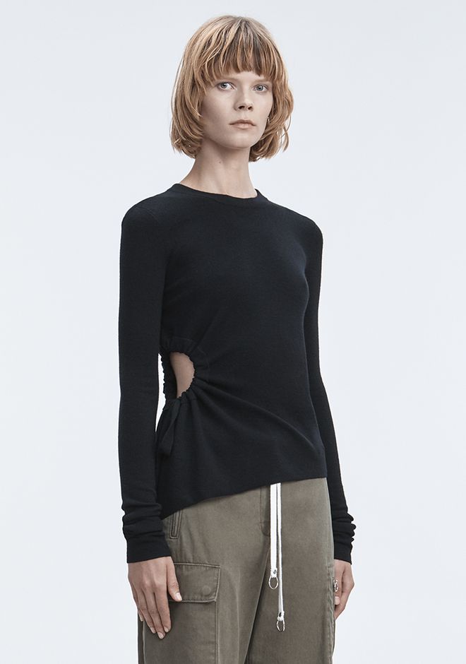 Alexander Wang ‎RUCHED CUTOUT SWEATER ‎ ‎TOP‎ | Official Site