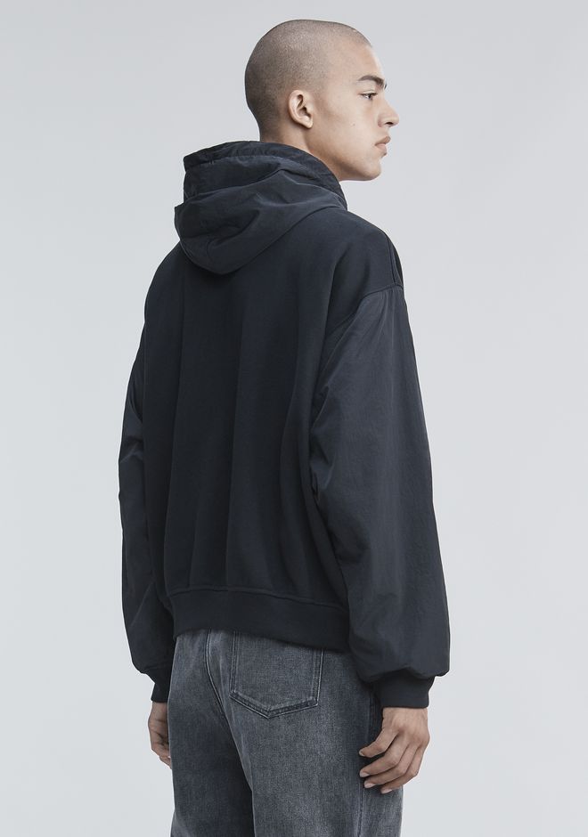 Alexander Wang ‎FLEECE NYLON COMBO HOODIE ‎ ‎TOP‎ | Official Site