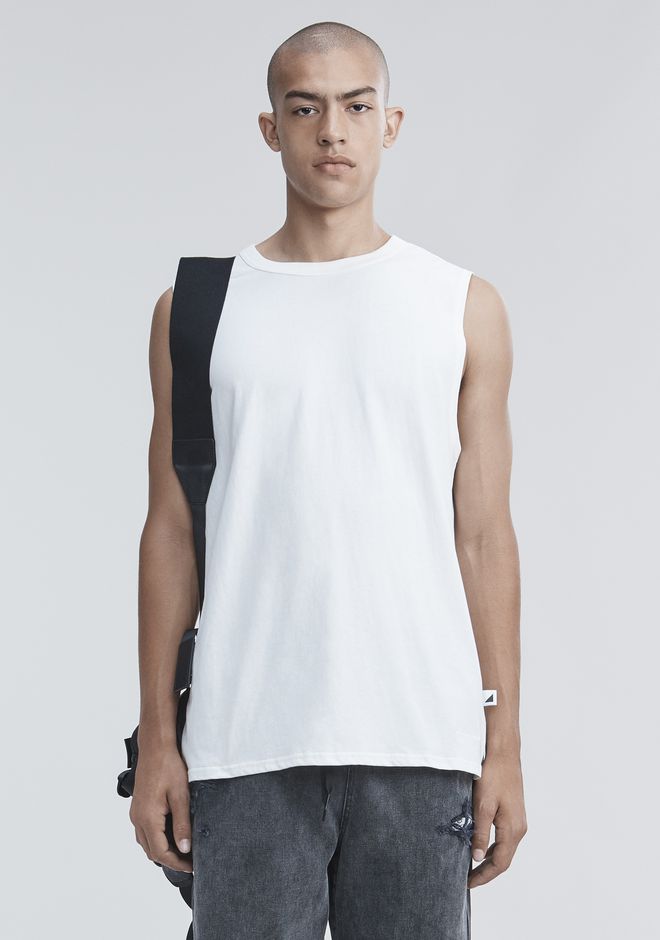 ALEXANDER WANG DISTRESSED SLUB COTTON JERSEY MUSCLE TANK, WHITE | ModeSens