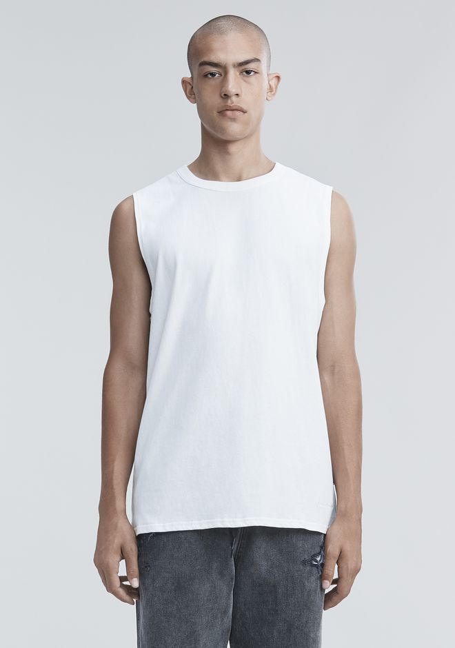 distressed white tank