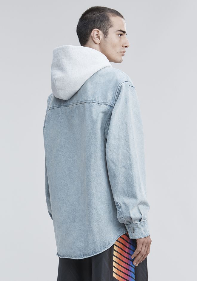 Alexander Wang ‎HOODED DENIM SHIRT ‎ ‎TOP‎ | Official Site