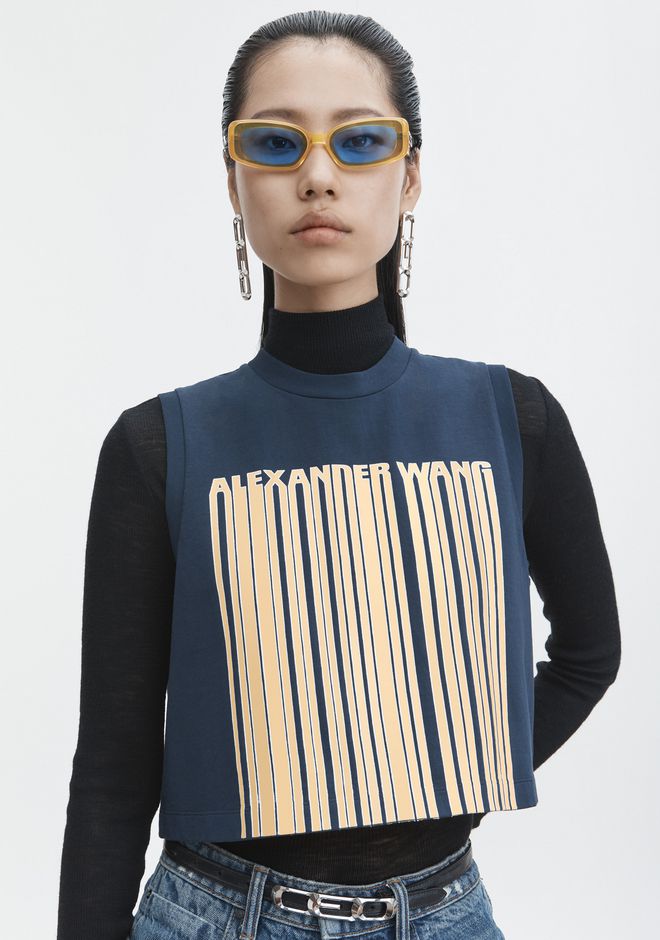 Alexander Wang ‎BARCODE CROPPED TOP ‎ ‎TOP‎ | Official Site