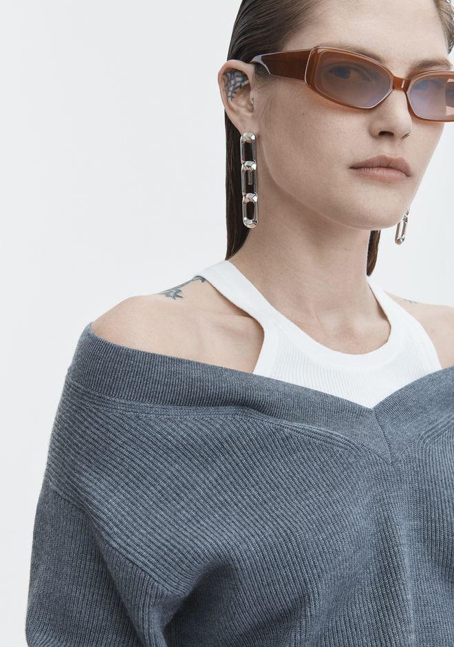 Alexander Wang ‎OFF SHOULDER TANK SWEATER ‎ ‎TOP‎ Official Site