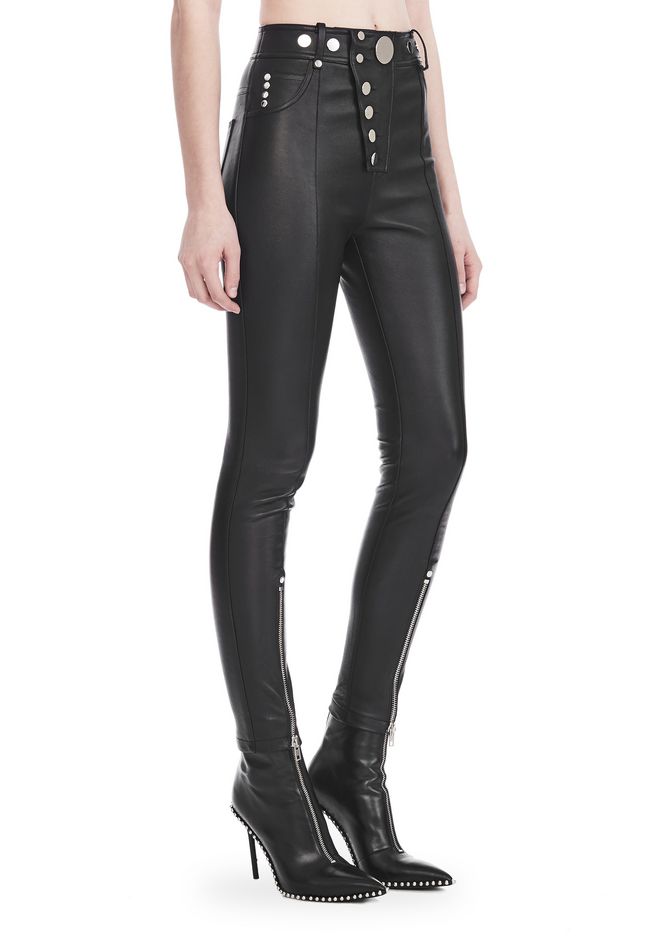 Alexander Wang ‎HIGH WAISTED LEATHER LEGGINGS WITH MULTI SNAP DETAIL ...