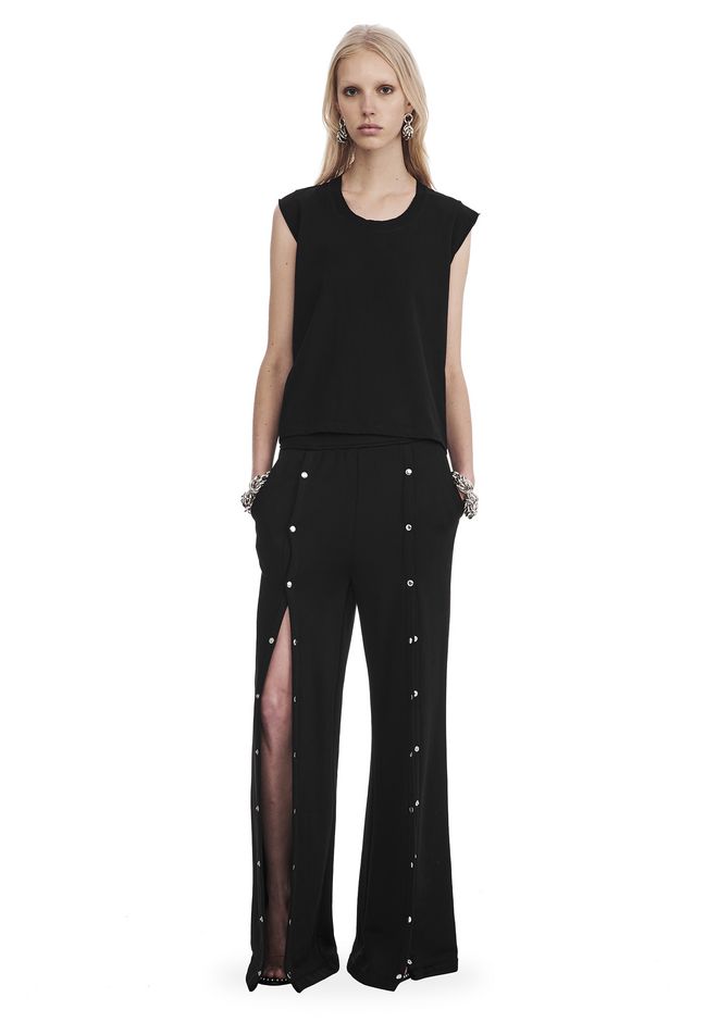 Alexander Wang ‎WIDE LEG PULL ON PANTS WITH SNAPS ‎ ‎PANTS‎ | Official Site