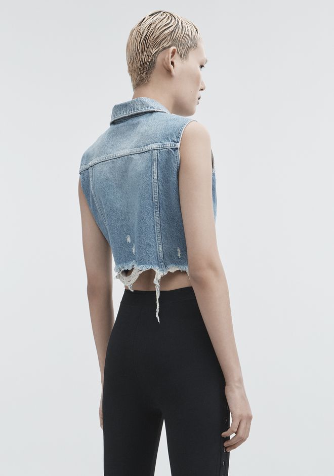 Alexander Wang âCROPPED DENIM VEST â âDENIMâ | Official Site