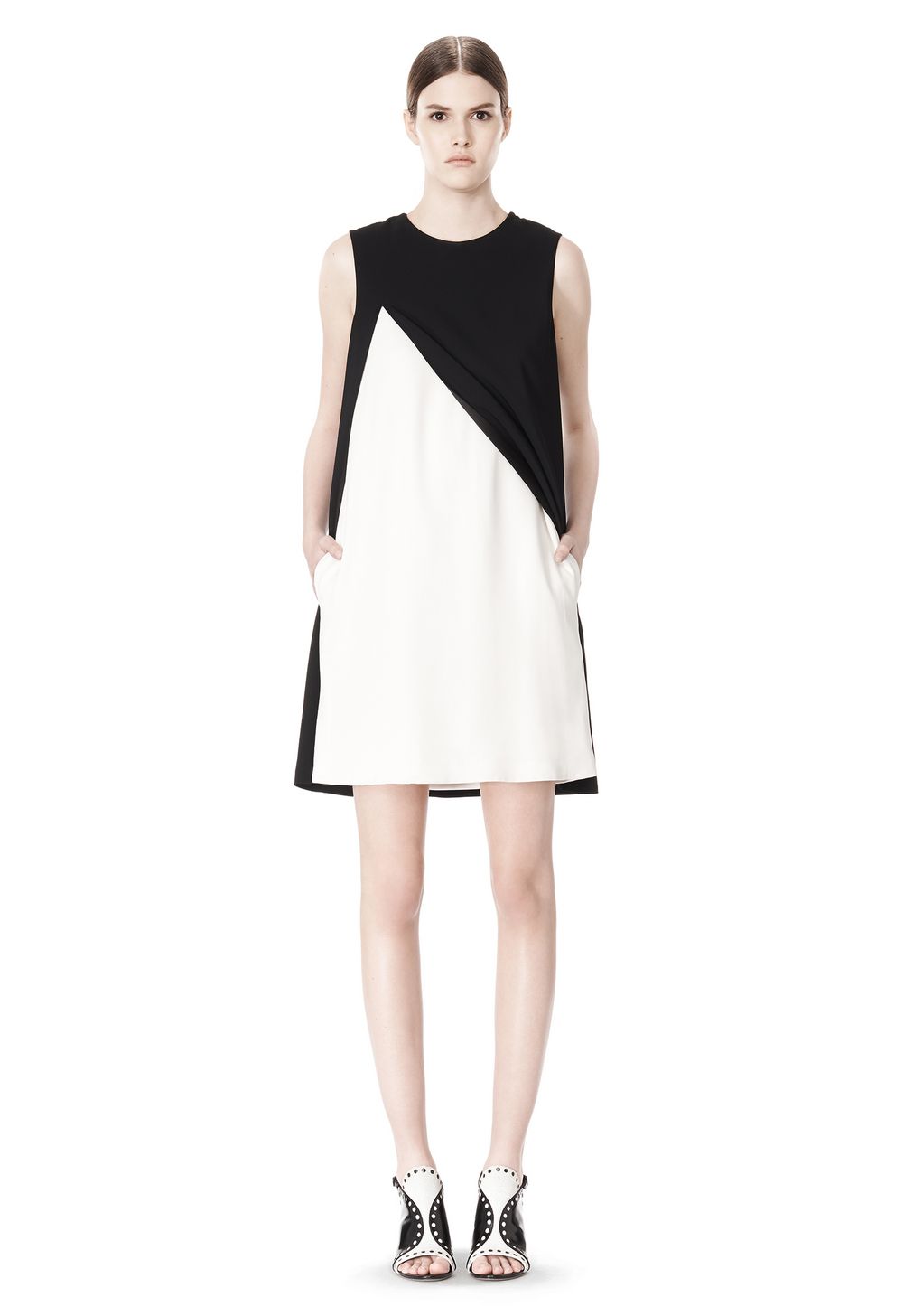 Alexander Wang ‎DOUBLE LAYER DRESS WITH CONTRAST SLIT ‎ ‎Short Dress
