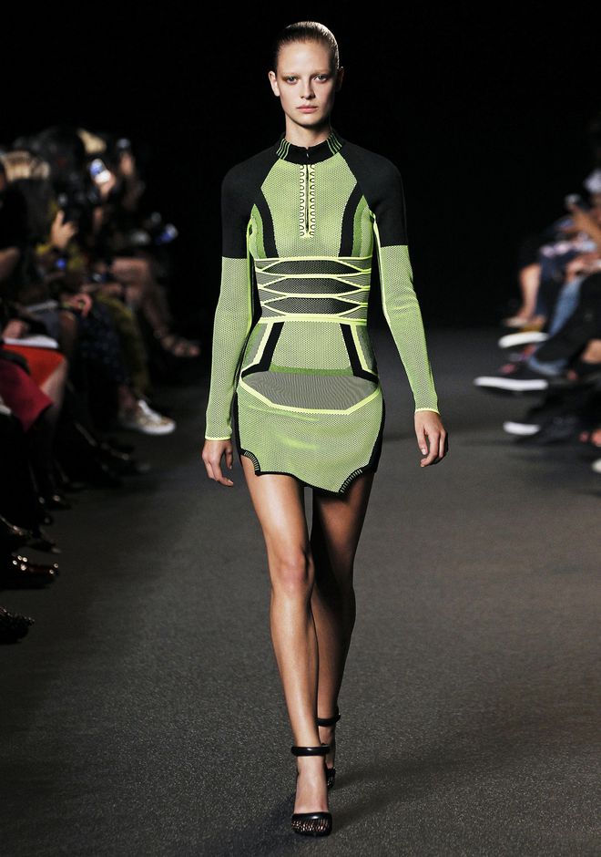 Alexander Wang ‎BI COLOR MESH LONG SLEEVE DRESS ‎ ‎Short Dress ...