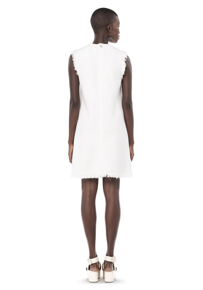 Alexander Wang ‎FRAYED BURLAP SLEEVELESS A LINE DRESS ‎ ‎Short Dress ...