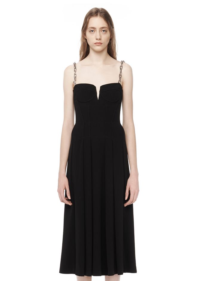 Alexander Wang ‎A LINE BUSTIER DRESS WITH CHAIN STRAPS ‎ ‎3/4 Length ...