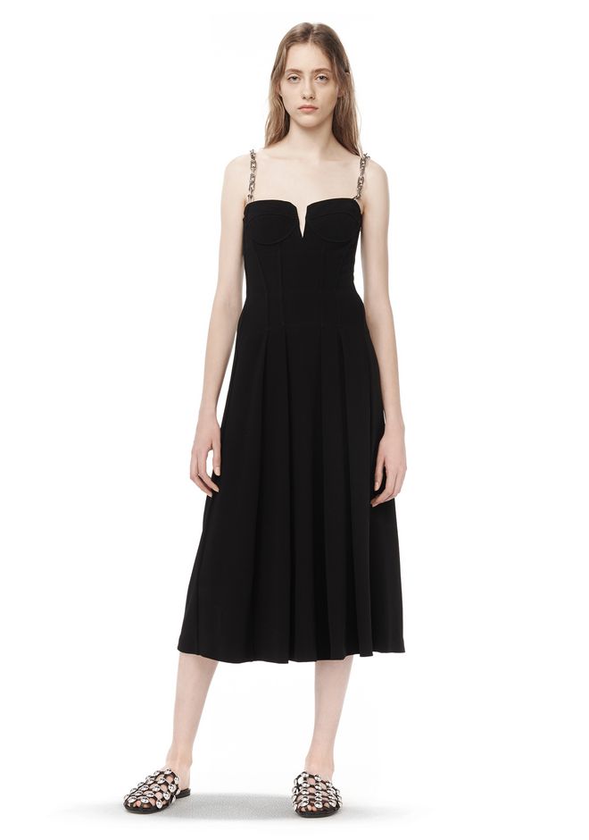 Alexander Wang ‎A LINE BUSTIER DRESS WITH CHAIN STRAPS ‎ ‎3/4 Length ...