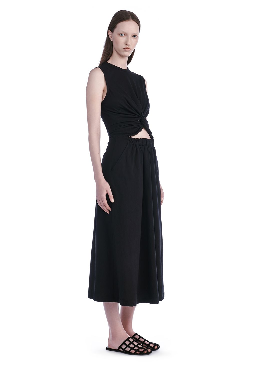 Alexander Wang ‎FRONT TWIST SLEEVELESS DRESS ‎ ‎Long Dress‎ | Official Site