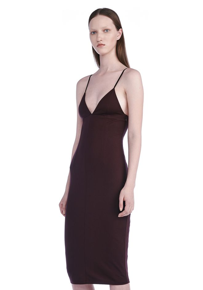 Alexander Wang ‎LUX PONTE FITTED SPAGHETTI STRAP DRESS ‎ ‎Short Dress ...