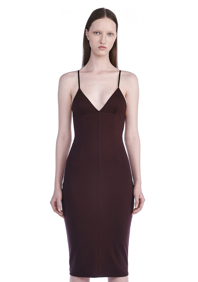 Alexander Wang ‎LUX PONTE FITTED SPAGHETTI STRAP DRESS ‎ ‎Short Dress ...