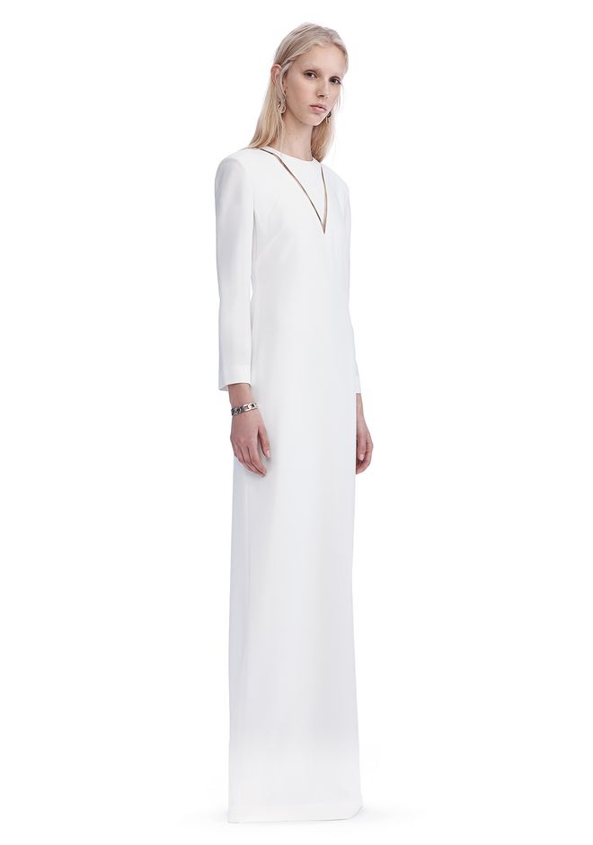 fish cut gown full sleeves
