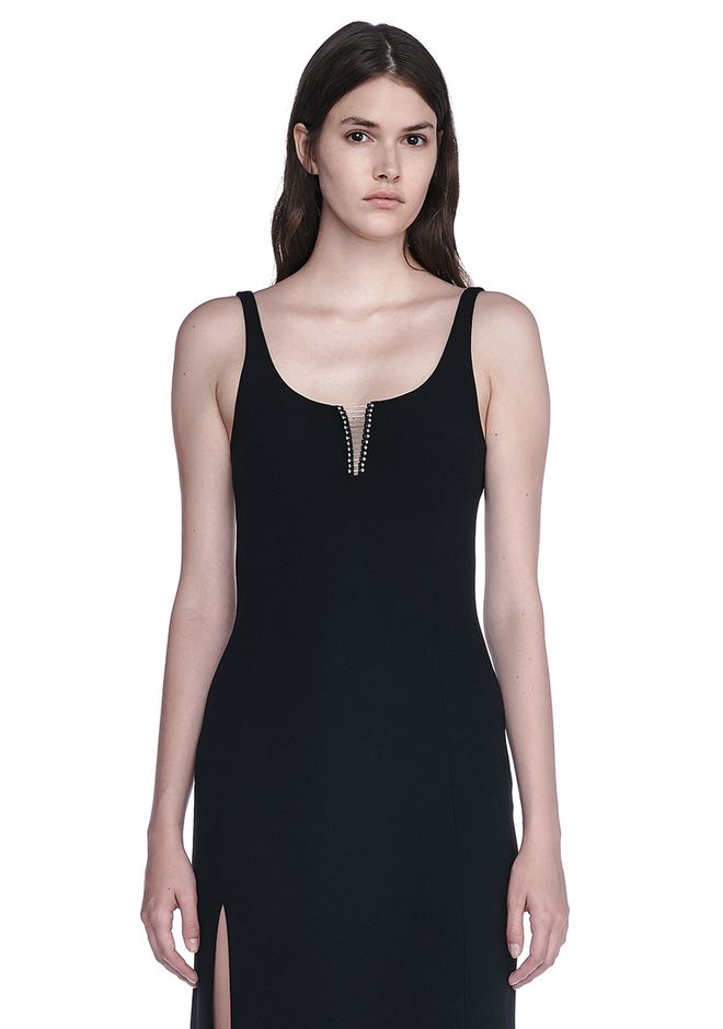 Alexander Wang ‎EXCLUSIVE COLUMN GOWN WITH HIGH SLIT AND PIERCING ...