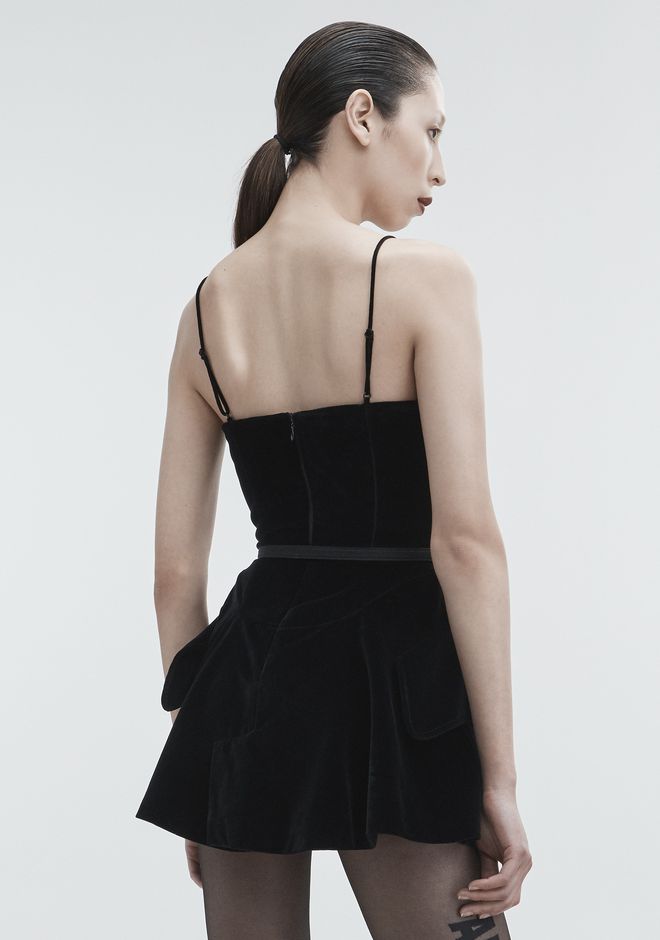 Alexander Wang ‎VELVET MINI DRESS ‎ ‎Short Dress‎ | Official Site