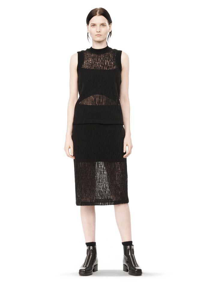 Alexander Wang ‎CRINKLE KNIT DOUBLE LAYER SKIRT ‎ ‎SKIRT‎ | Official Site