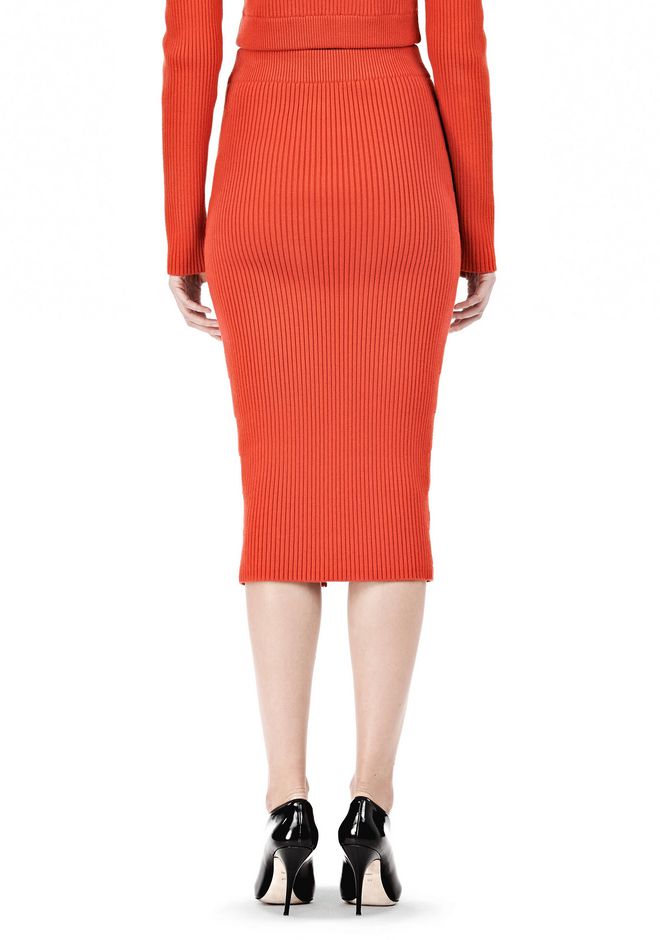 Alexander Wang ‎cotton Rib Knit Two Way Zip Long Skirt ‎ ‎skirt‎ Official Site