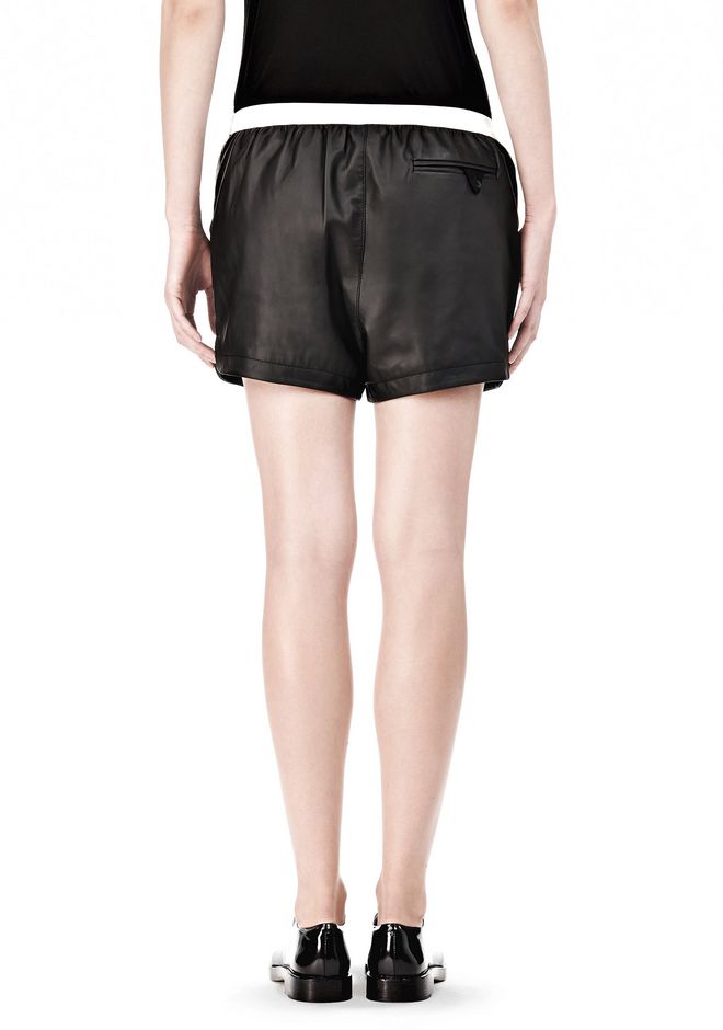 Alexander Wang ‎LEATHER SHORTS WITH ELASTIC WAISTBAND ‎ ‎SHORTS