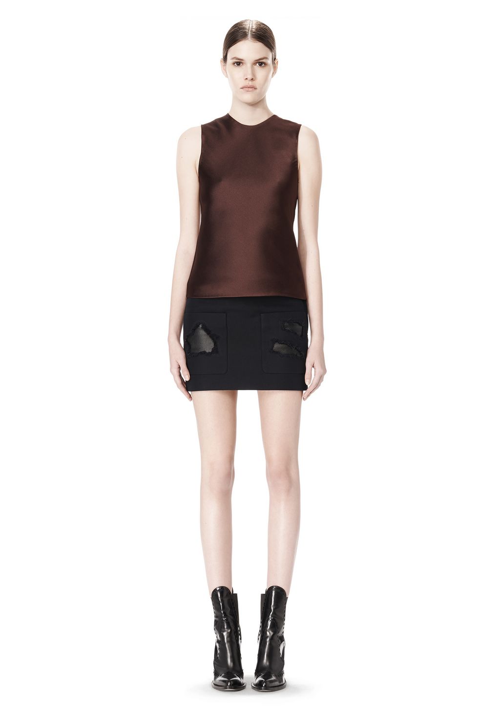 Alexander Wang ‎CROPPED SKIRT WITH DISTRESSED DETAIL ‎ ‎SKIRT