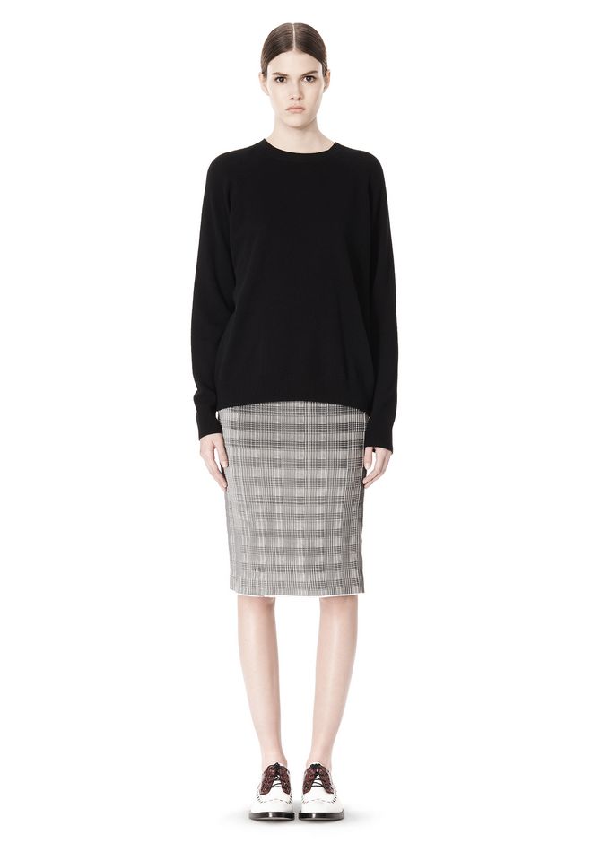 Alexander Wang ‎PLEATED SKIRT WITH RAW EDGE FINISH ‎ ‎SKIRT‎ | Official ...