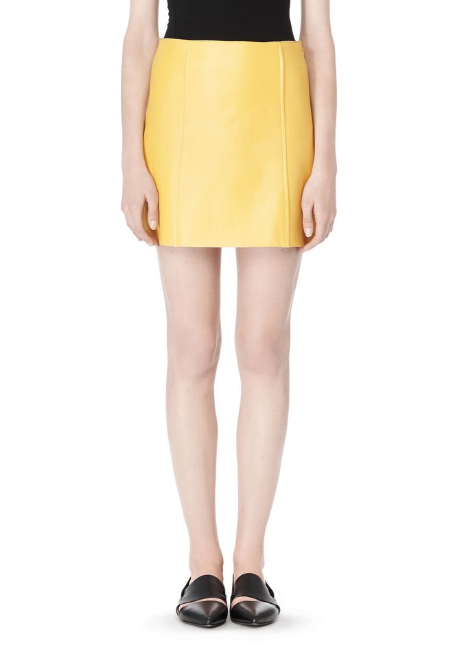 Alexander Wang ‎RAW EDGE A LINE LEATHER SKIRT ‎ ‎SKIRT‎ Official Site