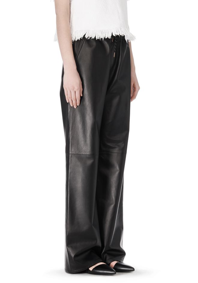 Alexander Wang ‎LEATHER PALAZZO TRACK PANTS ‎ ‎PANTS‎ | Official Site