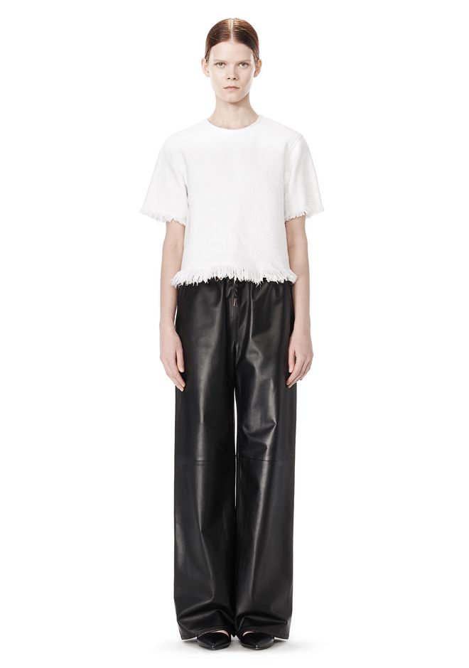 Alexander Wang ‎LEATHER PALAZZO TRACK PANTS ‎ ‎PANTS‎ | Official Site