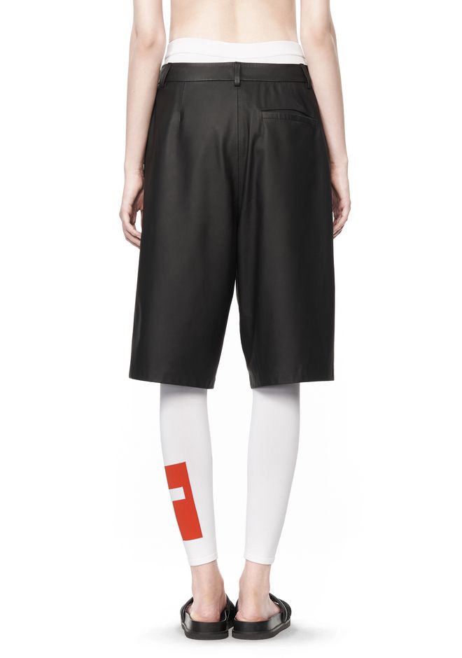Alexander Wang ‎LEATHER WIDE LEG SKATER SHORTS ‎ ‎SHORTS‎ Official Site