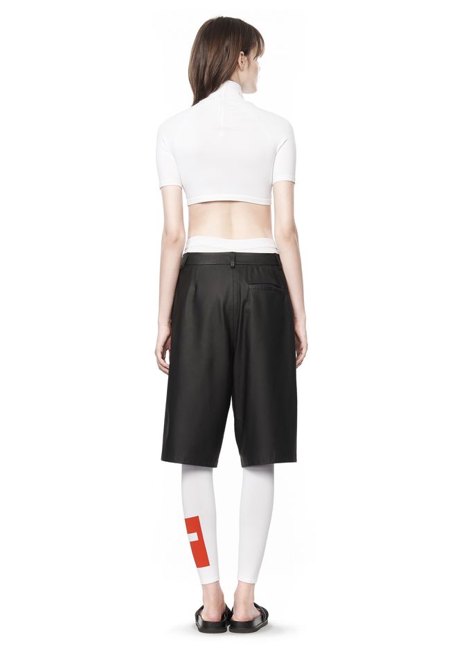 Alexander Wang ‎LEATHER WIDE LEG SKATER SHORTS ‎ ‎SHORTS‎ Official Site