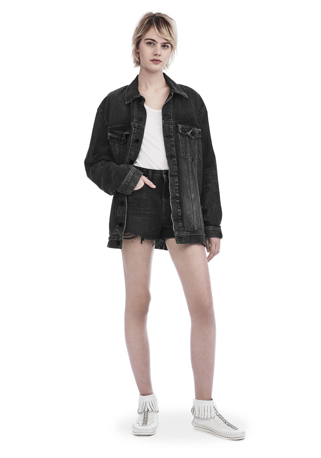 alexander wang oversized denim shirt