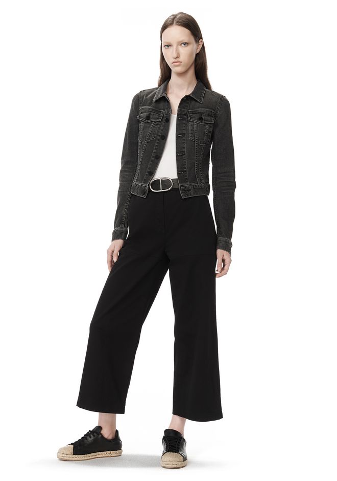 Alexander Wang ‎AXLE CROPPED DENIM JACKET ‎ ‎DENIM‎ Official Site