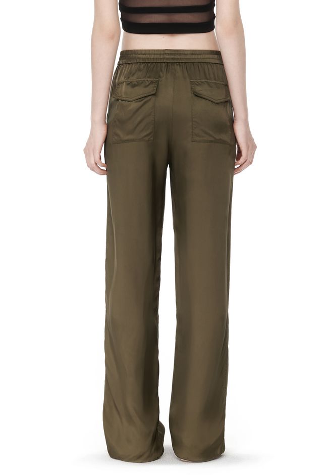 wide leg twill pants