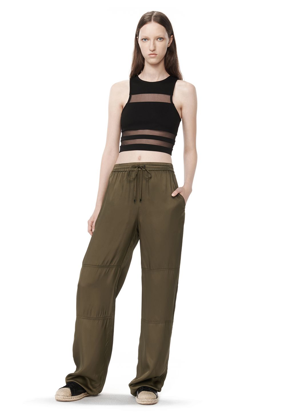 h&m wide leg twill pants