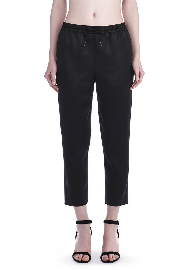 Alexander Wang ‎STRETCH SATIN TRACKPANT WITH ELASTIC WAISTBAND ‎ ‎PANTS‎ Official Site