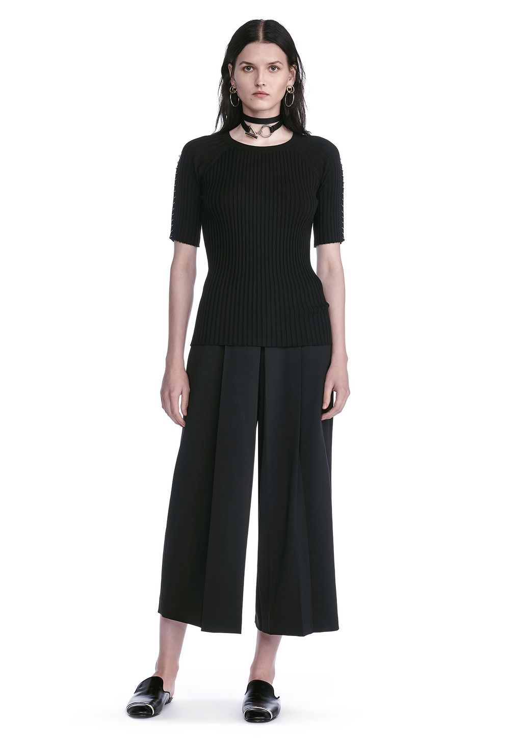 Alexander Wang ‎CROPPED PANTS WITH INVERTED PLEAT FRONT ‎ ‎PANTS ...