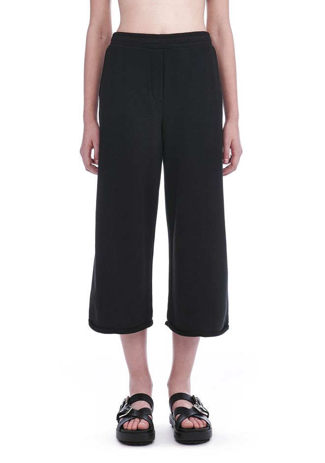 wide leg cropped sweatpants