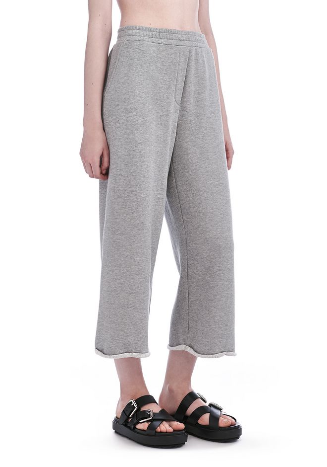 wide leg cropped sweatpants